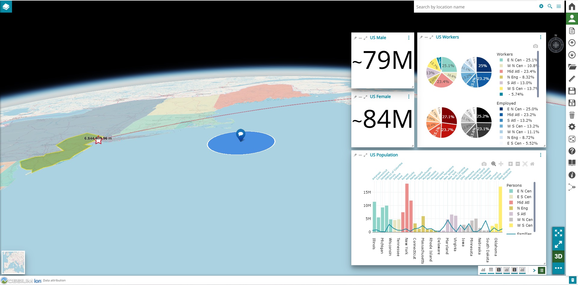 MapStore widgets in 3D mode