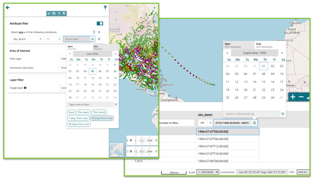 Enhanced filtering capabilities for Date/Time fields in Attribute Table and FilterLayer tool.