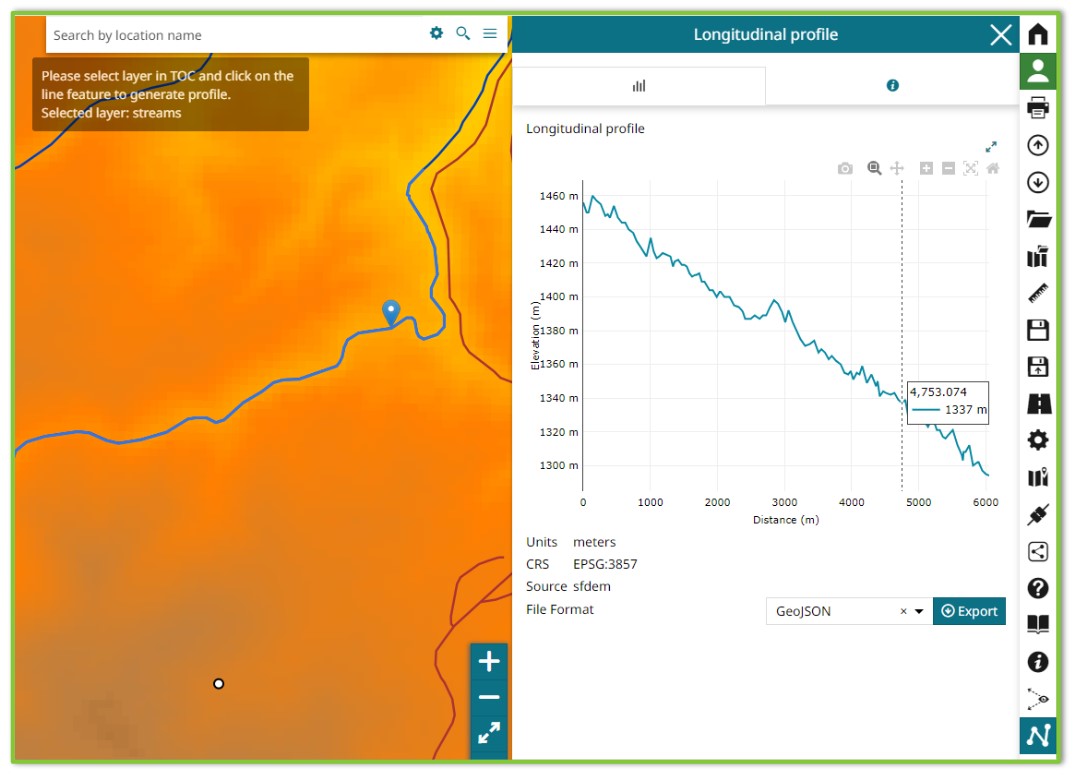 Longitudinal Profile tool