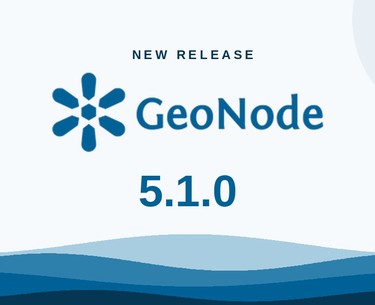 GeoNode 5.1.0 new release graphic with the GeoNode logo